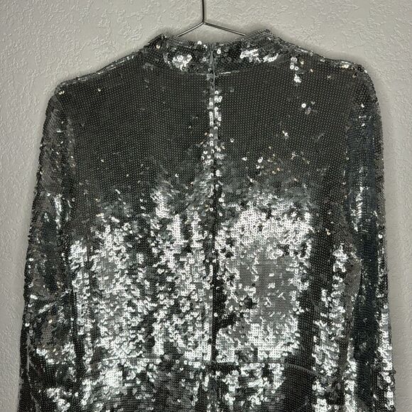 NWT Veronica Beard Silver Sequins Nila MIDI Dress Size 8 Revolve - Picture 7 of 16